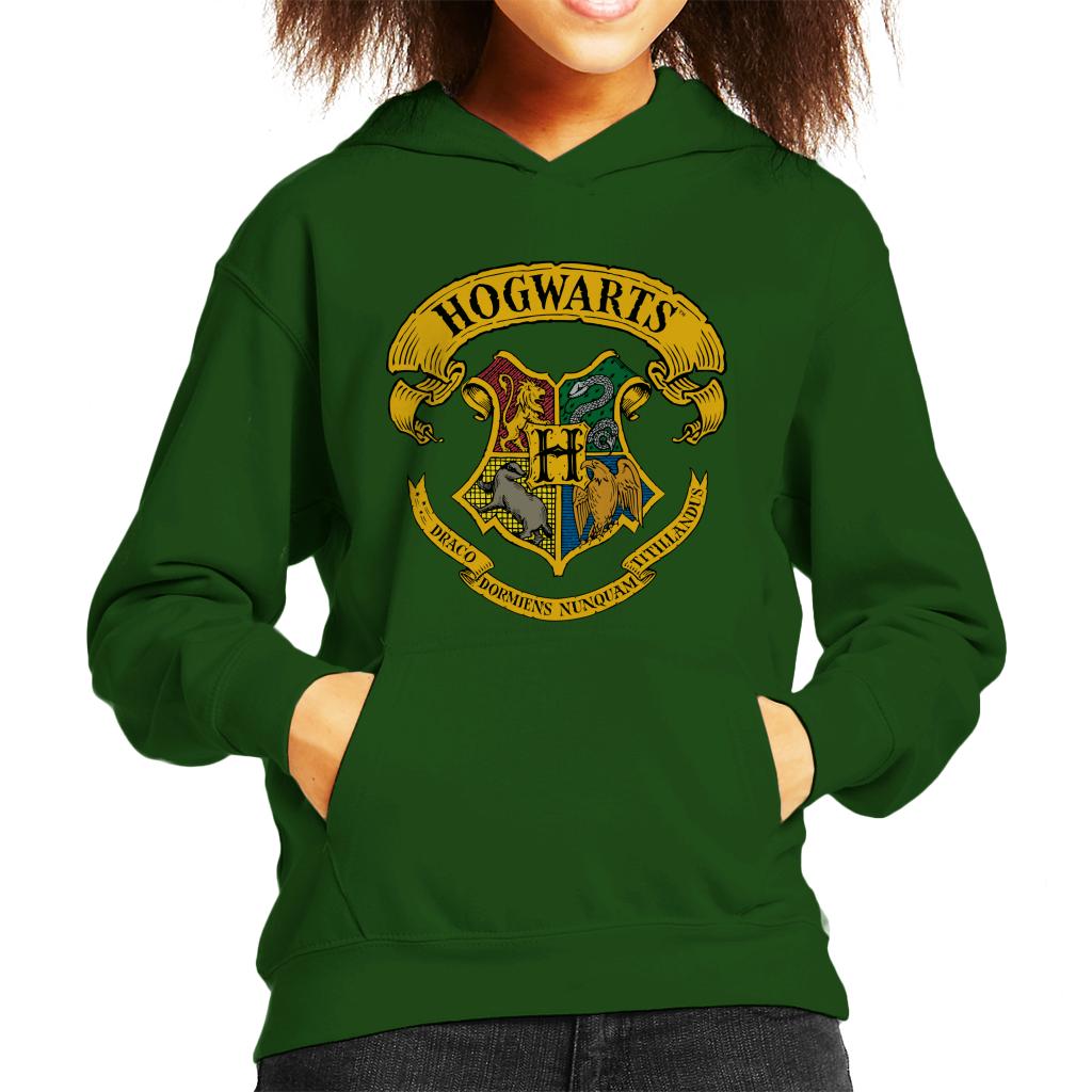 Harry Potter All Hogwarts Crest Kid's Hooded Sweatshirt-ALL + EVERY