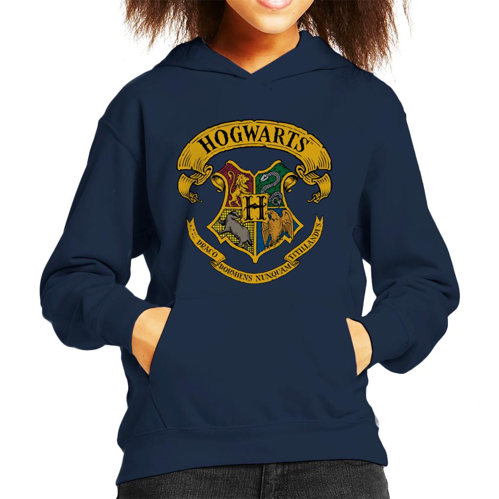 Harry Potter All Hogwarts Crest Kid's Hooded Sweatshirt-ALL + EVERY