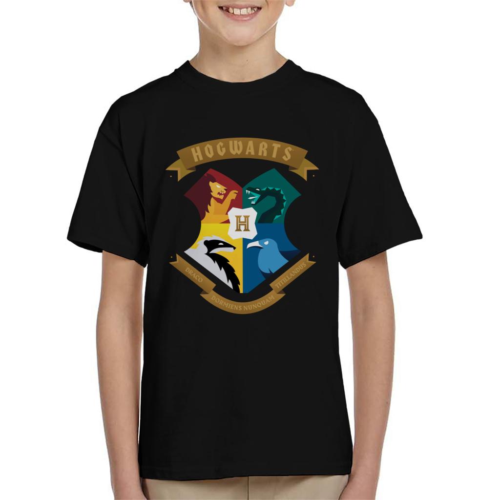 Harry Potter All Hogwarts School Shield Kid's T-Shirt-ALL + EVERY