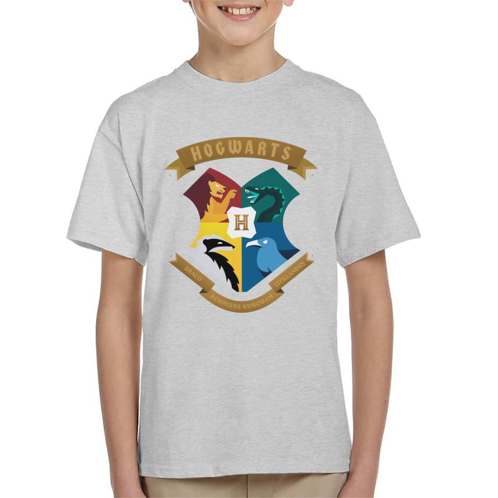 Harry Potter All Hogwarts School Shield Kid's T-Shirt-ALL + EVERY