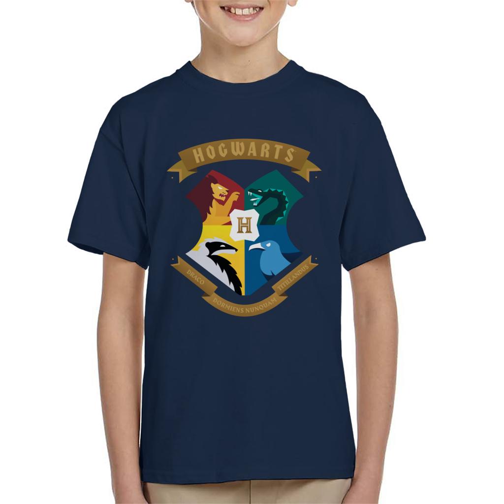 Harry Potter All Hogwarts School Shield Kid's T-Shirt-ALL + EVERY