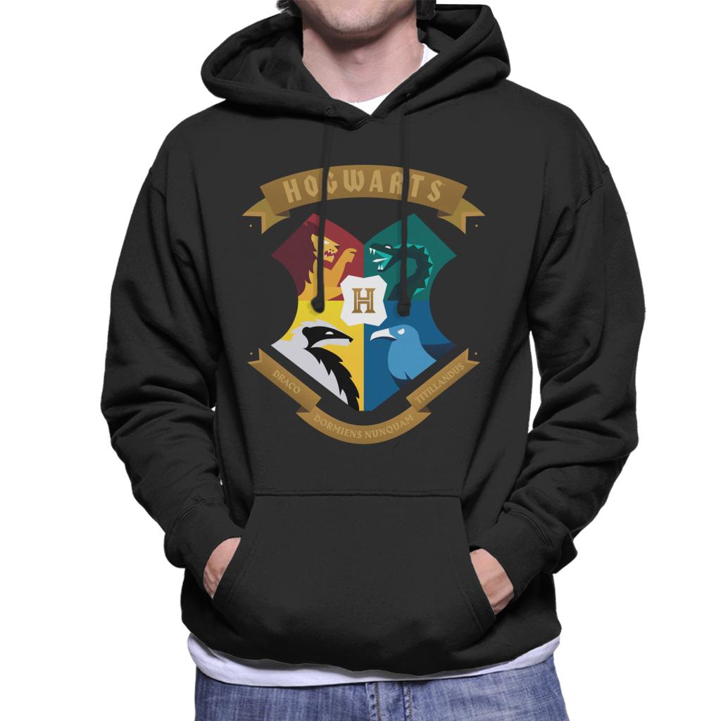 Harry Potter All Hogwarts School Shield Men's Hooded Sweatshirt-ALL + EVERY