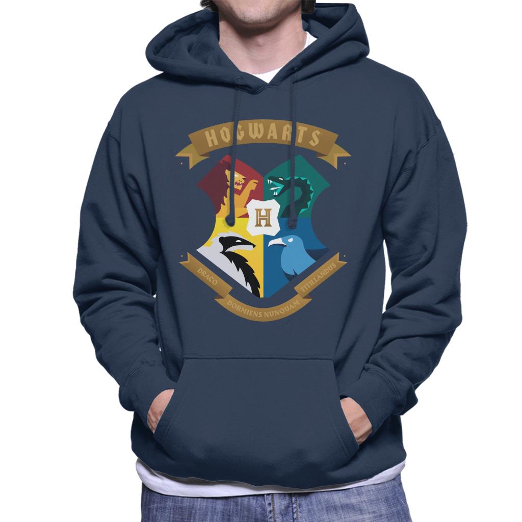 Harry Potter All Hogwarts School Shield Men's Hooded Sweatshirt-ALL + EVERY