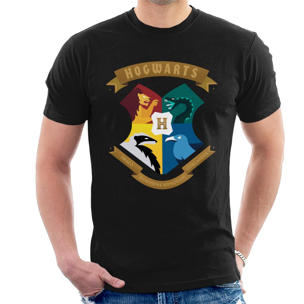 Harry Potter All Hogwarts School Shield Men's T-Shirt-ALL + EVERY