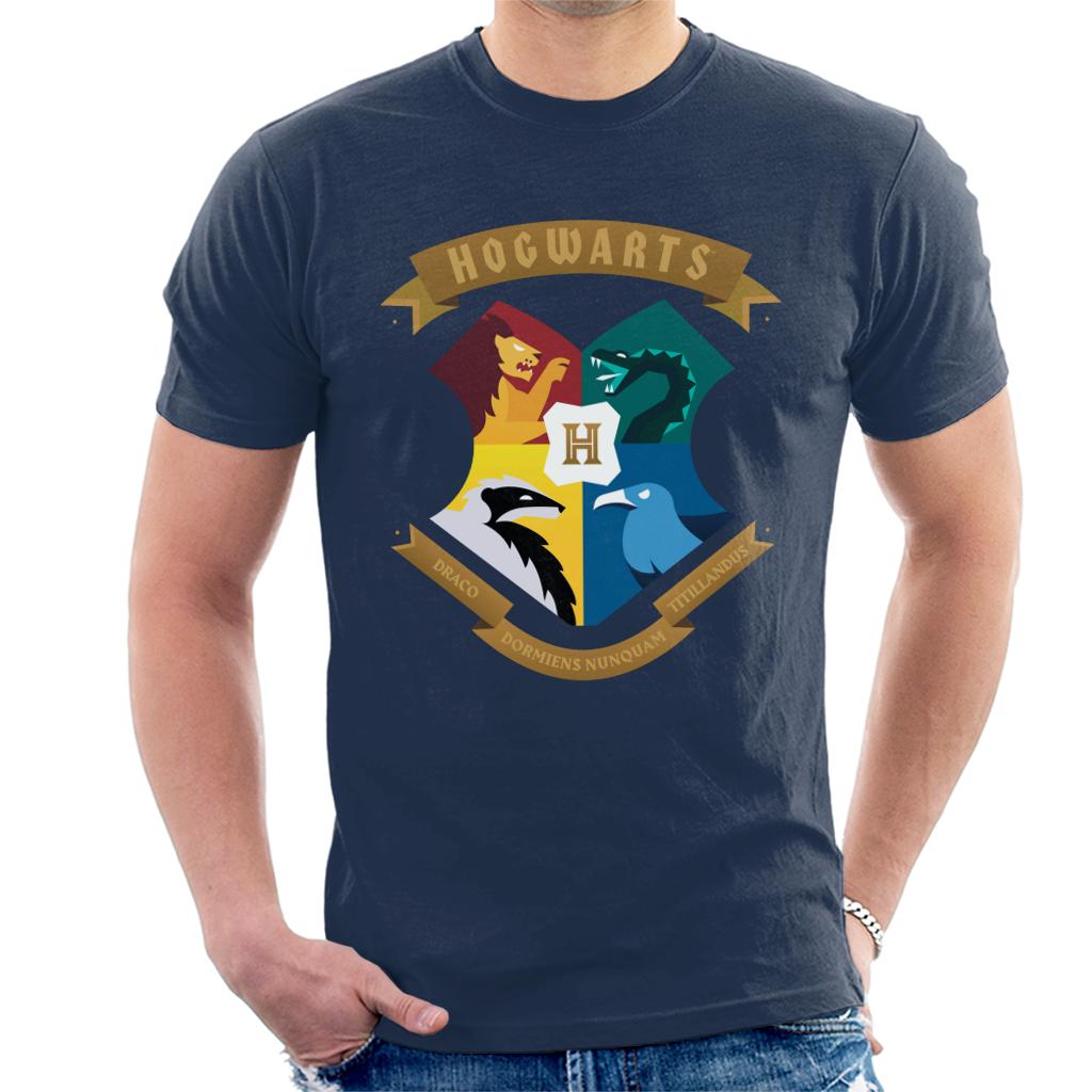 Harry Potter All Hogwarts School Shield Men's T-Shirt-ALL + EVERY