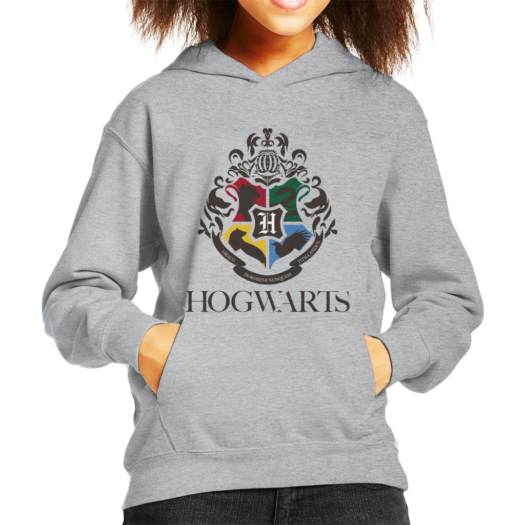 Harry Potter Hogwarts All Houses Crest Kid's Hooded Sweatshirt-ALL + EVERY