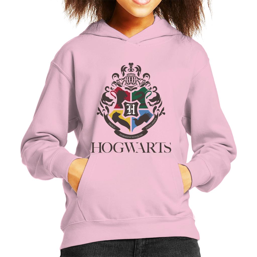 Harry Potter Hogwarts All Houses Crest Kid's Hooded Sweatshirt-ALL + EVERY