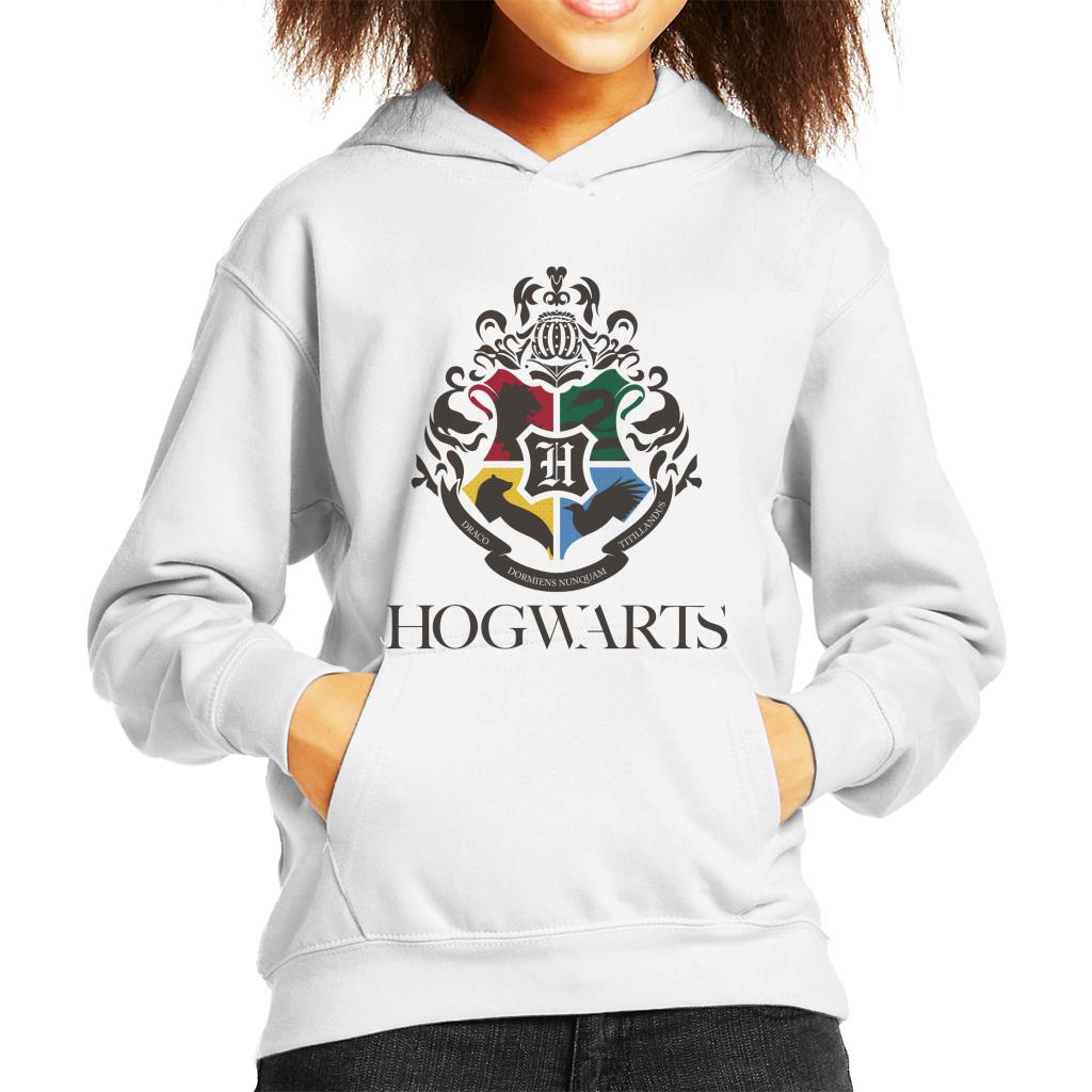 Harry Potter Hogwarts All Houses Crest Kid's Hooded Sweatshirt-ALL + EVERY