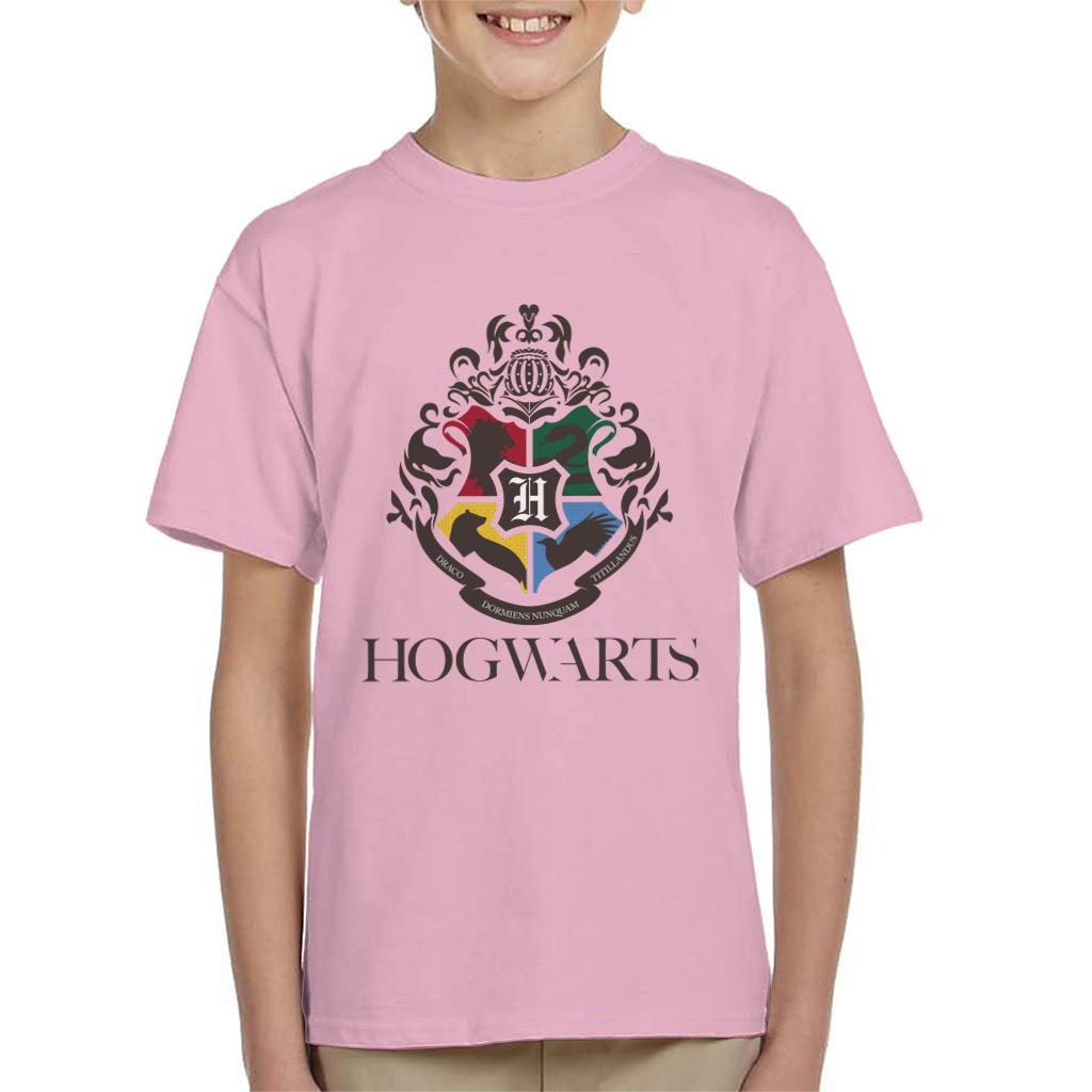 Harry Potter Hogwarts All Houses Crest Kid's T-Shirt-ALL + EVERY