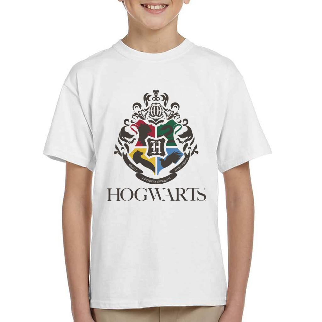 Harry Potter Hogwarts All Houses Crest Kid's T-Shirt-ALL + EVERY