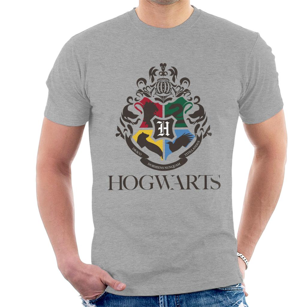 Harry Potter Hogwarts All Houses Crest Men's T-Shirt-ALL + EVERY