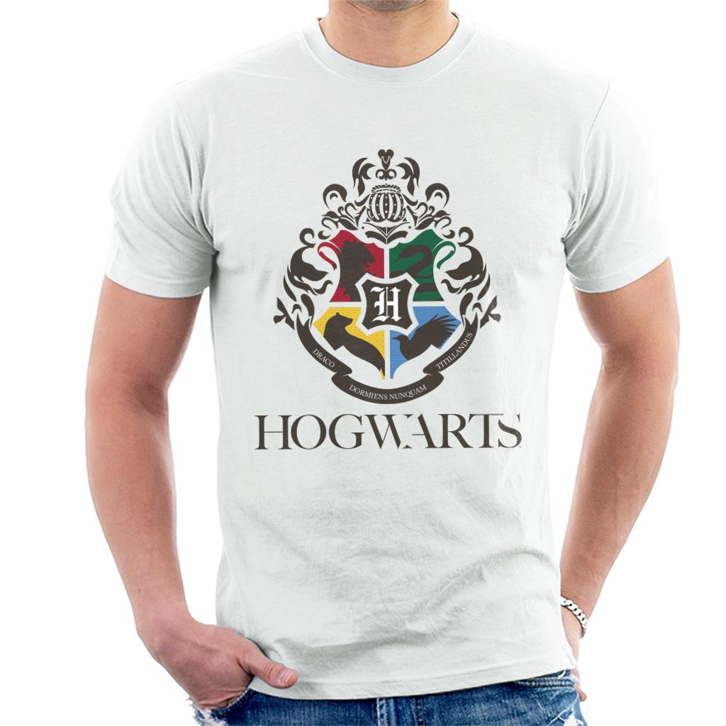 Harry Potter Hogwarts All Houses Crest Men's T-Shirt-ALL + EVERY