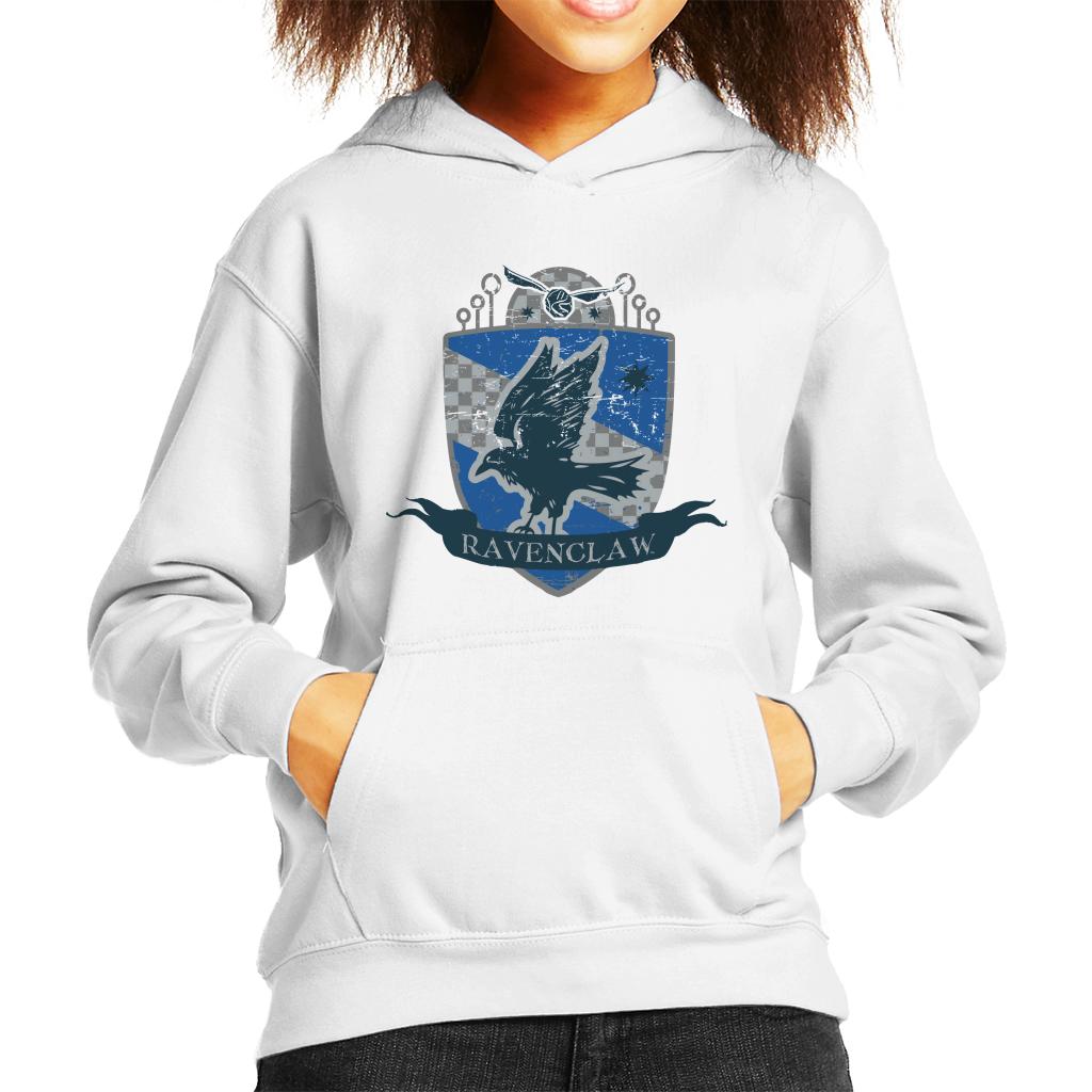 Harry Potter Ravenclaw Quidditch Distressed Shield Kid's Hooded Sweatshirt-ALL + EVERY