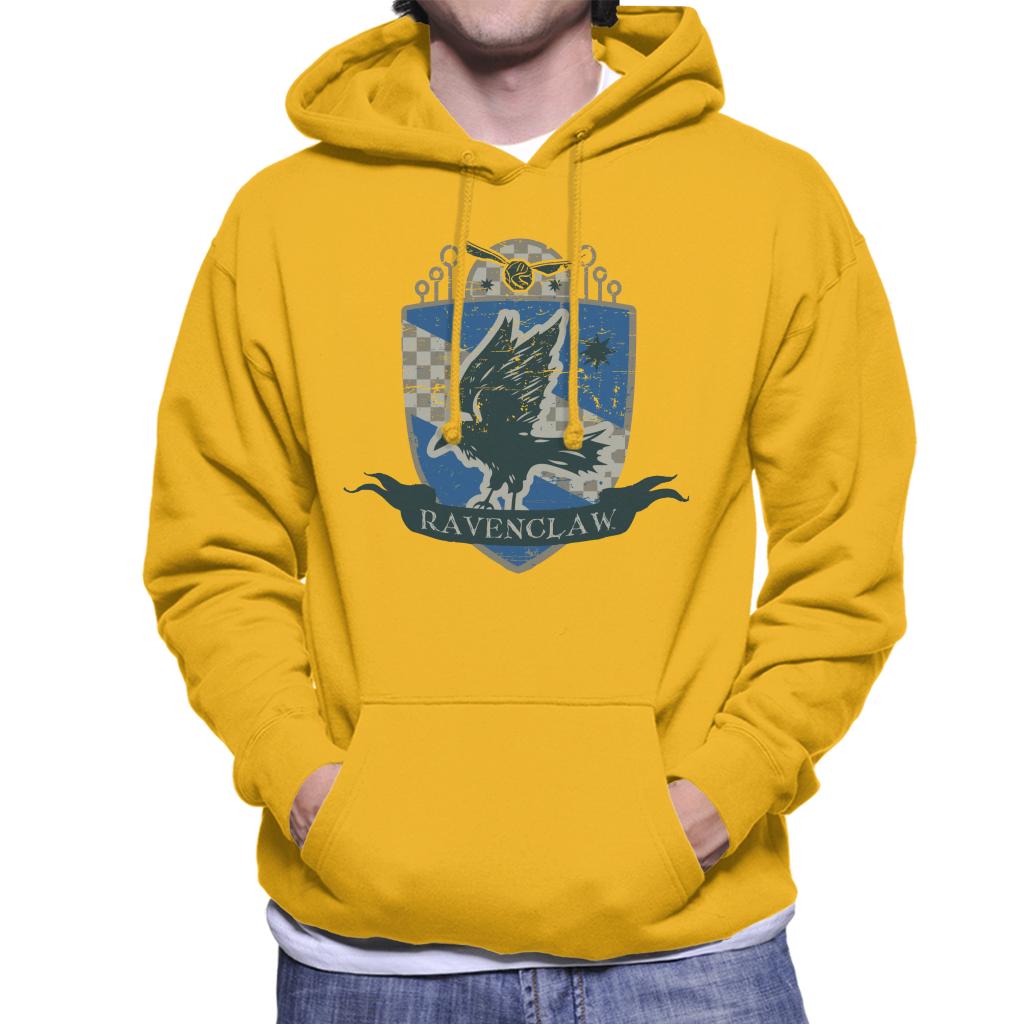 Harry Potter Ravenclaw Quidditch Distressed Shield Men's Hooded Sweatshirt-ALL + EVERY