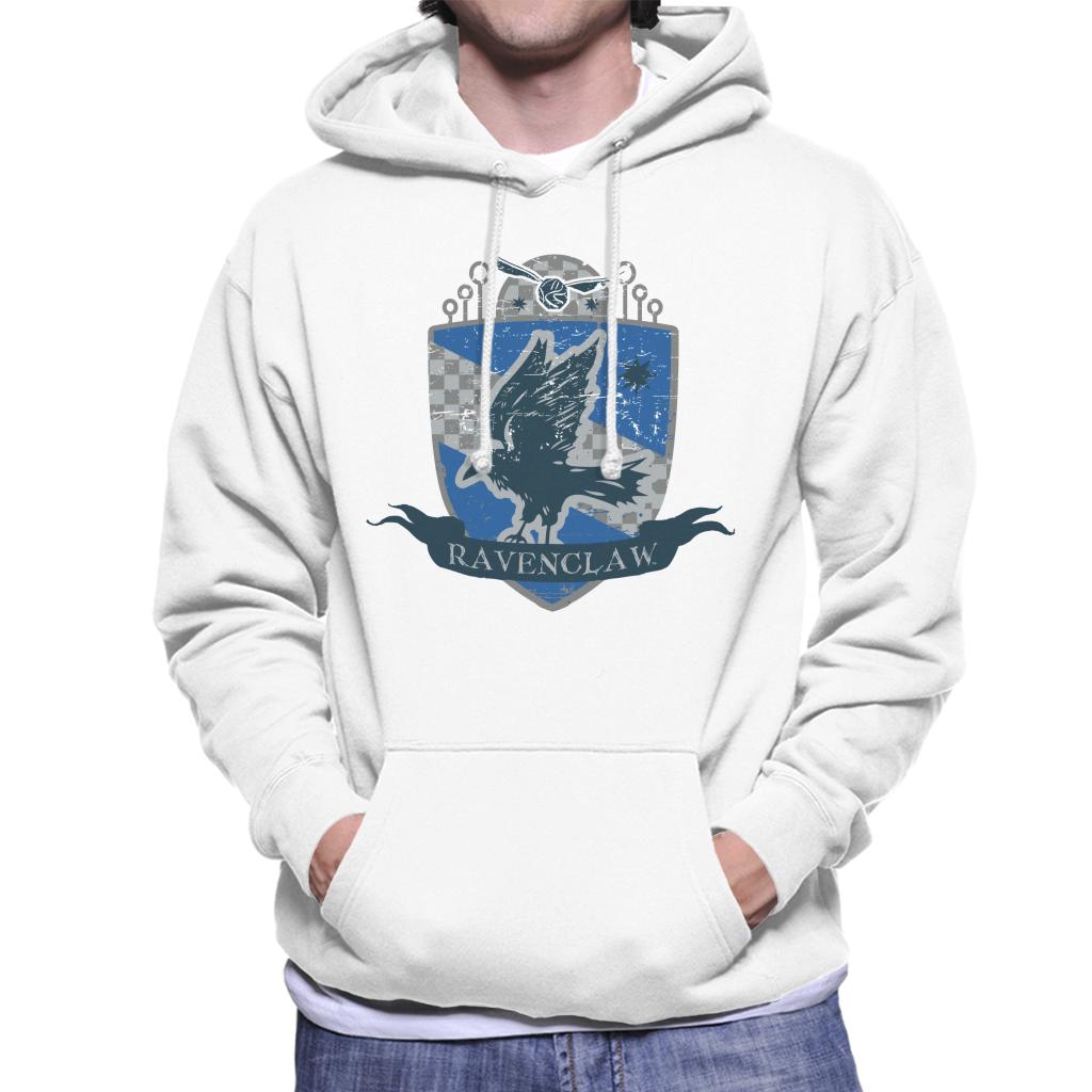 Harry Potter Ravenclaw Quidditch Distressed Shield Men's Hooded Sweatshirt-ALL + EVERY