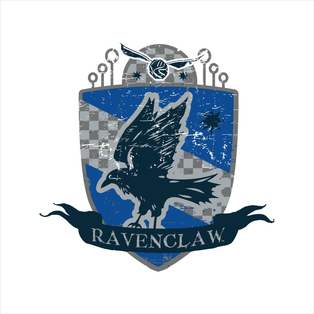 Harry Potter Ravenclaw Quidditch Distressed Shield Men's T-Shirt-ALL + EVERY