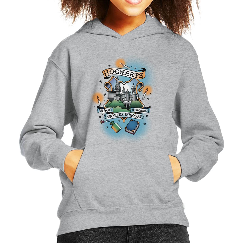 Harry Potter Hogwarts Draco Dormiens Nunquam Titillandus Kid's Hooded Sweatshirt-ALL + EVERY