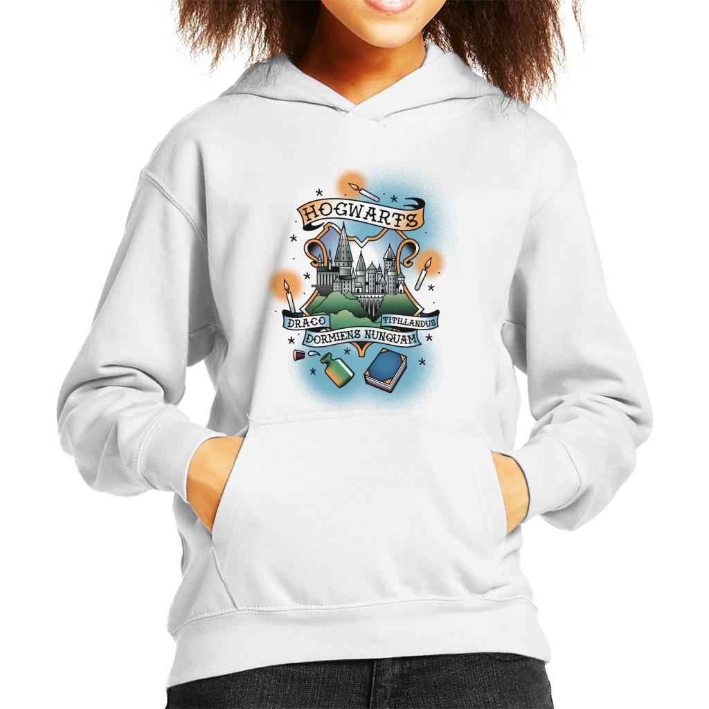 Harry Potter Hogwarts Draco Dormiens Nunquam Titillandus Kid's Hooded Sweatshirt-ALL + EVERY