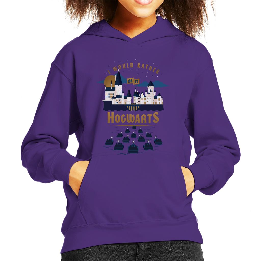 Harry Potter I Would Rather Be At Hogwarts Kid's Hooded Sweatshirt-ALL + EVERY