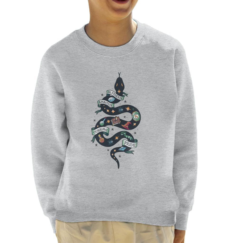 Harry Potter Serpent Of Slytherin Ambition Cunning Pride Kid's Sweatshirt-ALL + EVERY