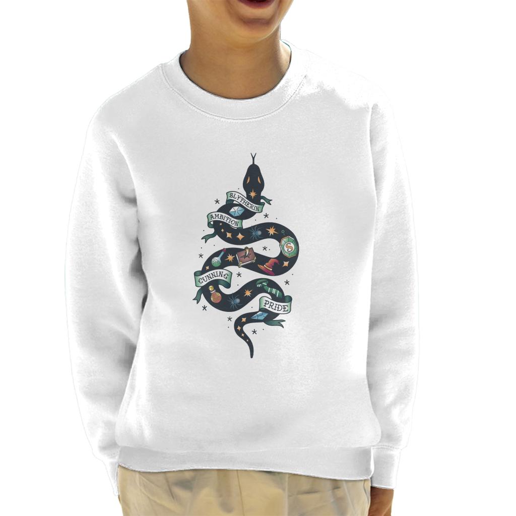 Harry Potter Serpent Of Slytherin Ambition Cunning Pride Kid's Sweatshirt-ALL + EVERY