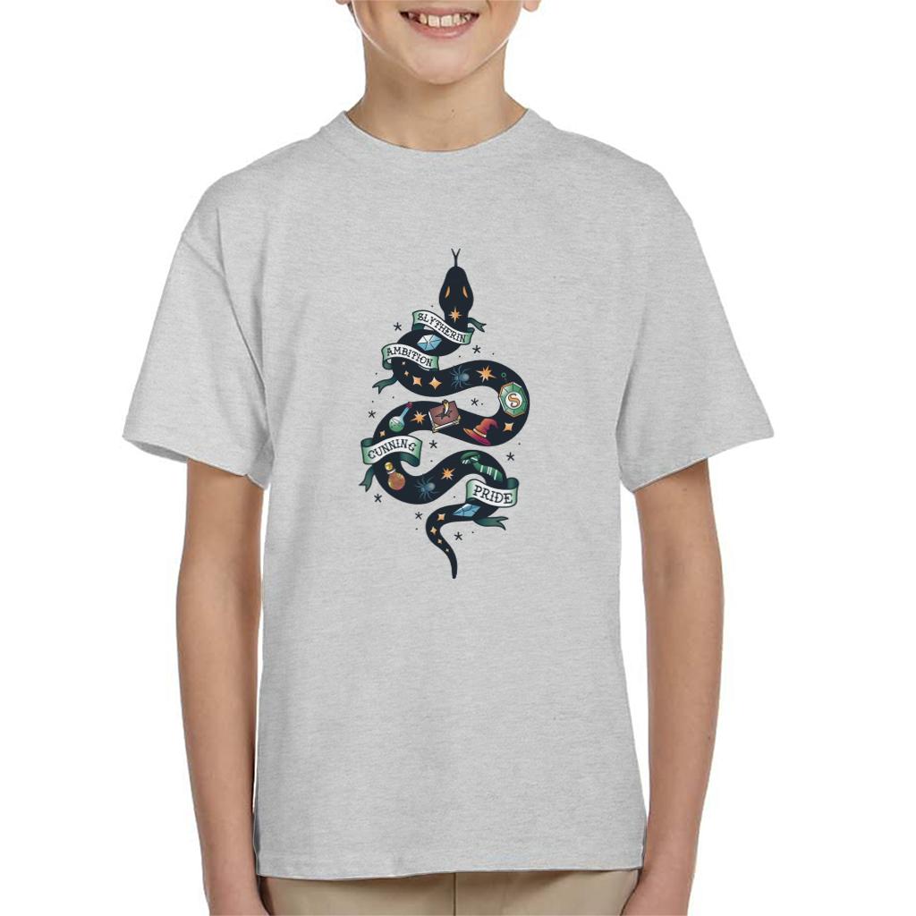 Harry Potter Serpent Of Slytherin Ambition Cunning Pride Kid's T-Shirt-ALL + EVERY