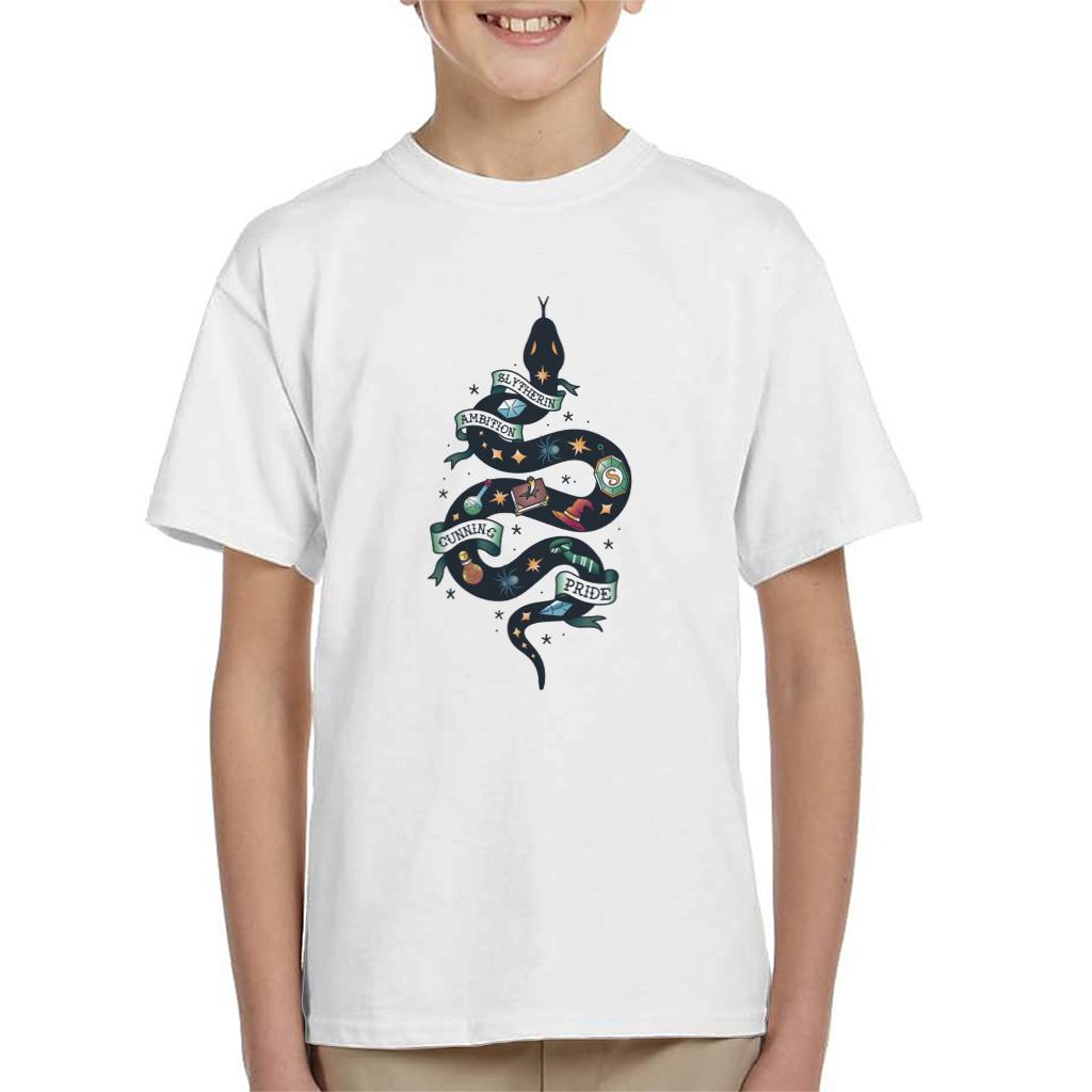 Harry Potter Serpent Of Slytherin Ambition Cunning Pride Kid's T-Shirt-ALL + EVERY