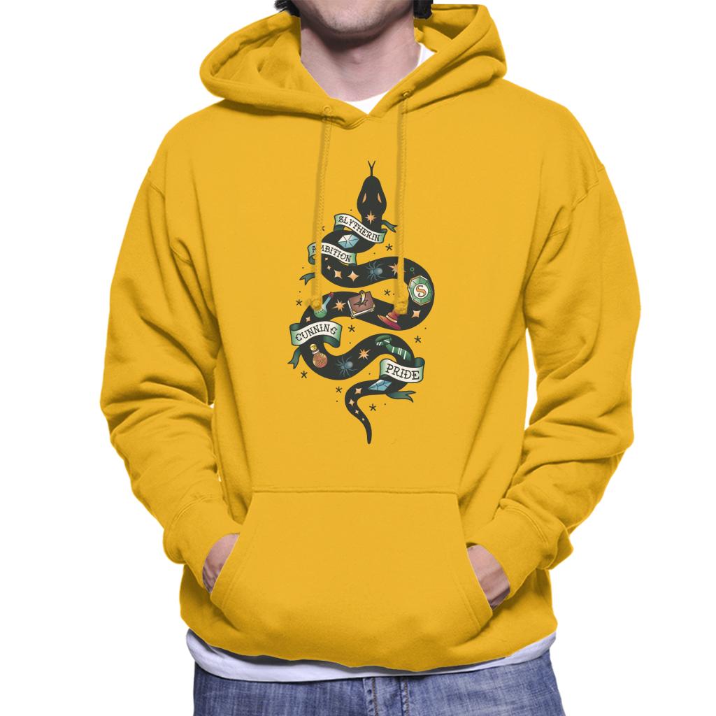 Harry Potter Serpent Of Slytherin Ambition Cunning Pride Men's Hooded Sweatshirt-ALL + EVERY