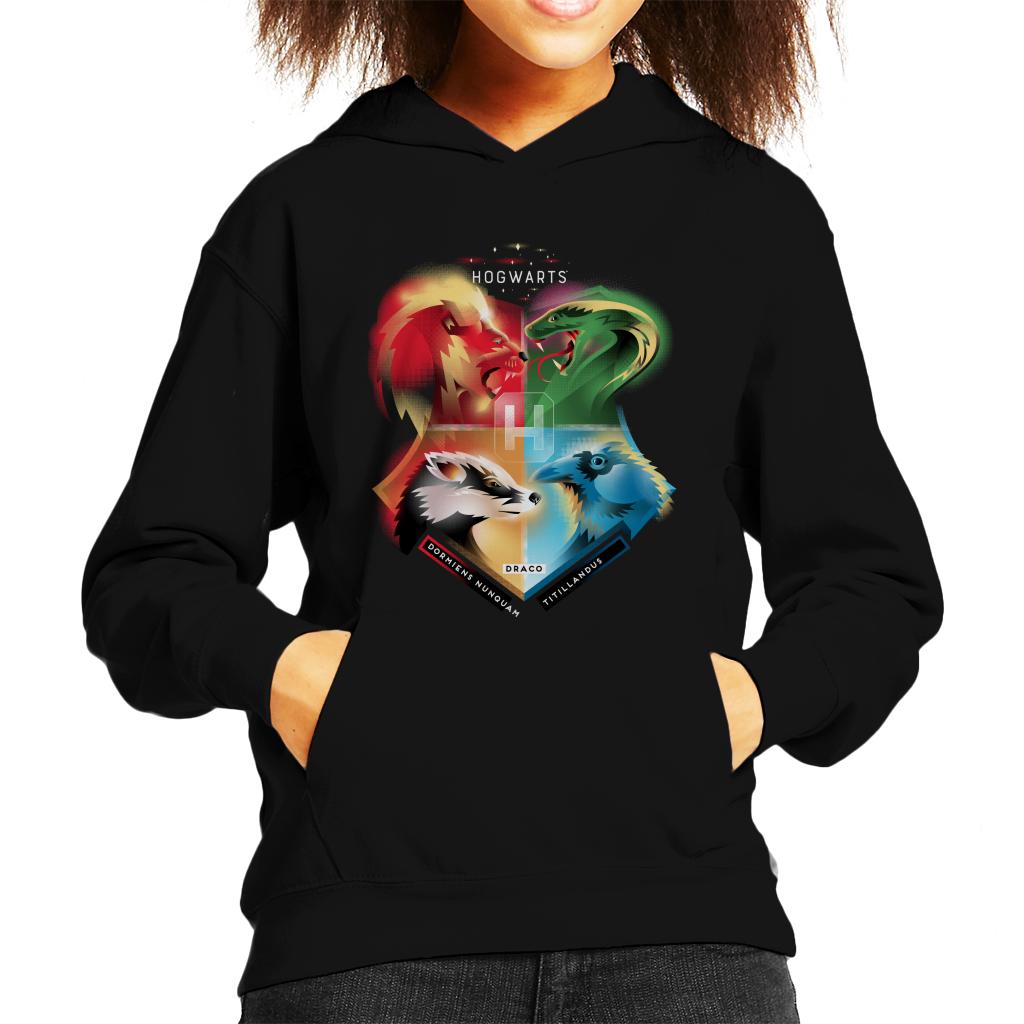 Harry Potter Animals Of Each Hogwarts House Kid's Hooded Sweatshirt-ALL + EVERY