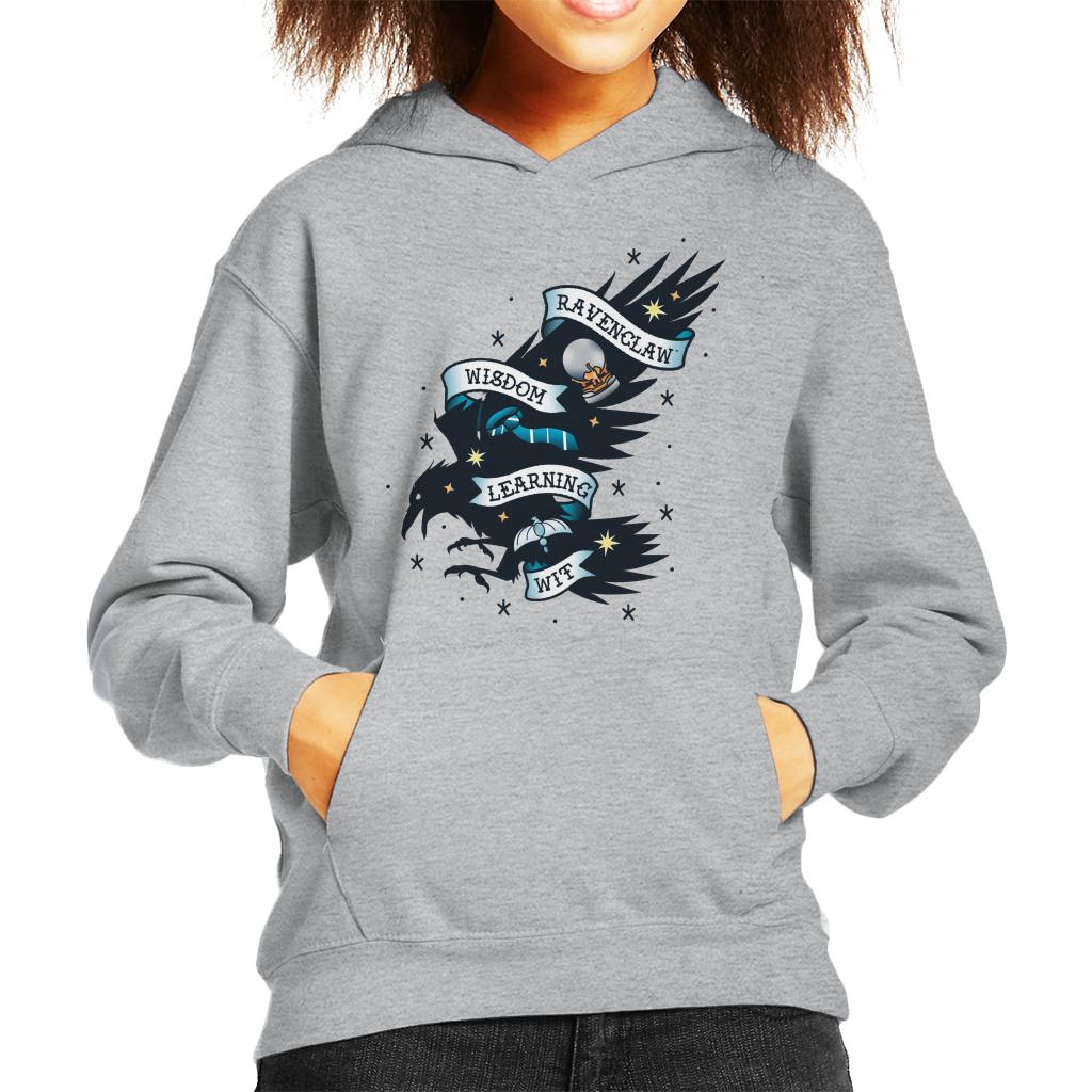 Harry Potter Eagle Of Ravenclaw Wisdom Learning Wit Kid's Hooded Sweatshirt-ALL + EVERY