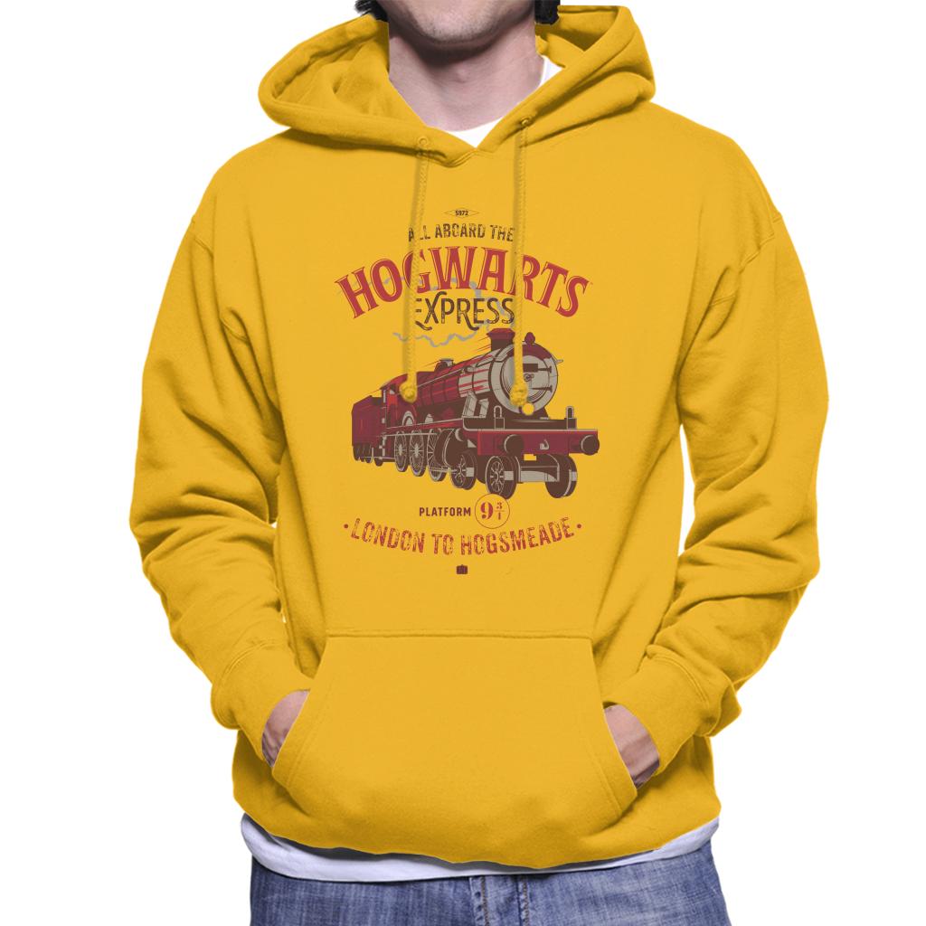 Harry Potter All Aboard The Hogwarts Express London To Hogsmeade Men's Hooded Sweatshirt-ALL + EVERY