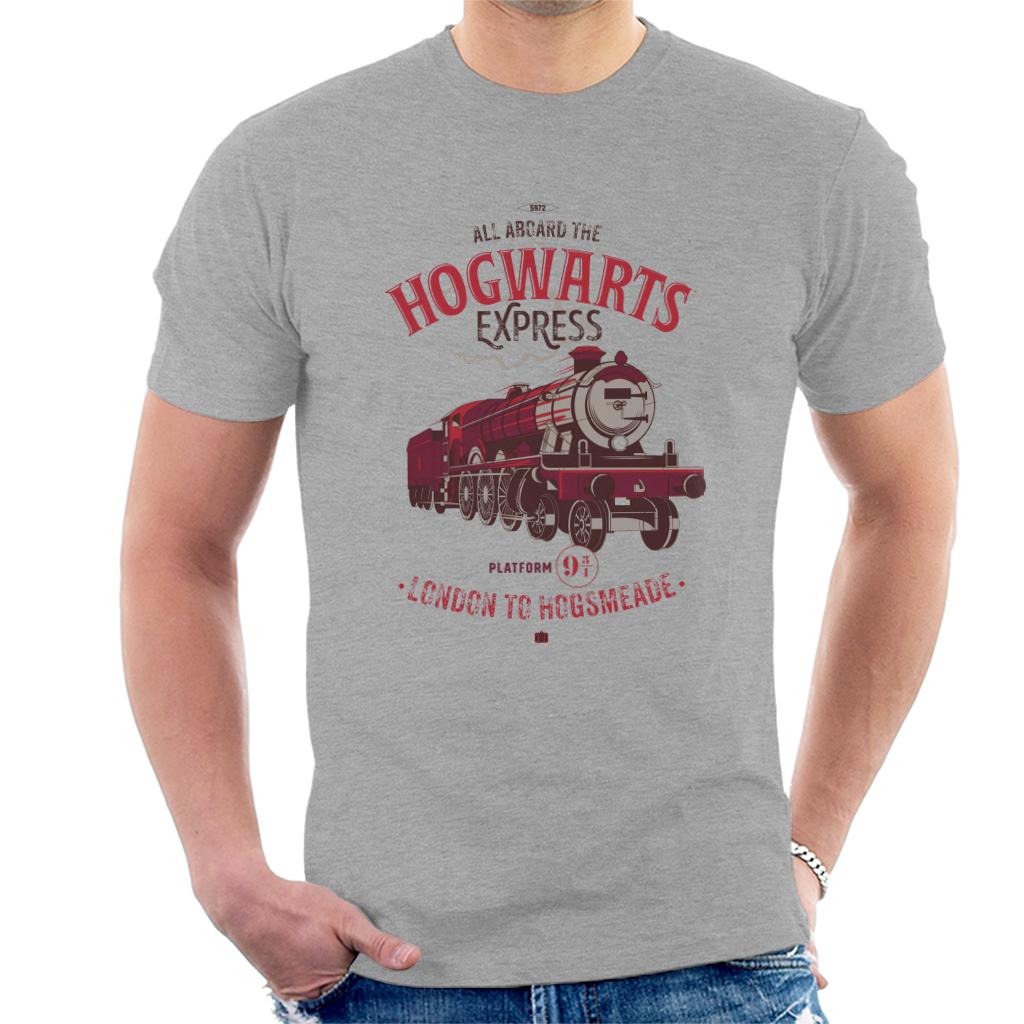 Harry Potter All Aboard The Hogwarts Express London To Hogsmeade Men's T-Shirt-ALL + EVERY