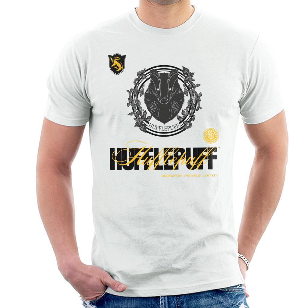 Harry Potter Hufflepuff Badger Crest Men's T-Shirt-ALL + EVERY