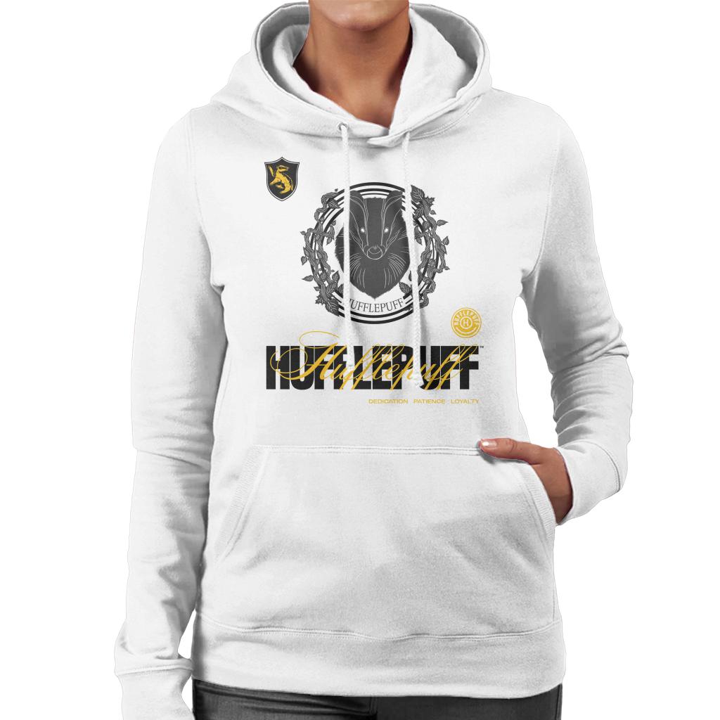 Harry Potter Hufflepuff Badger Crest Women's Hooded Sweatshirt-ALL + EVERY