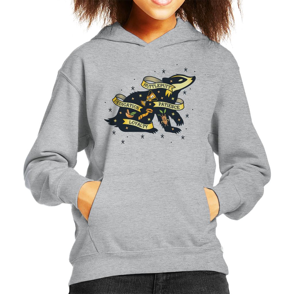 Harry Potter Badger Of Hufflepuff Patience And Loyalty Kid's Hooded Sweatshirt-ALL + EVERY