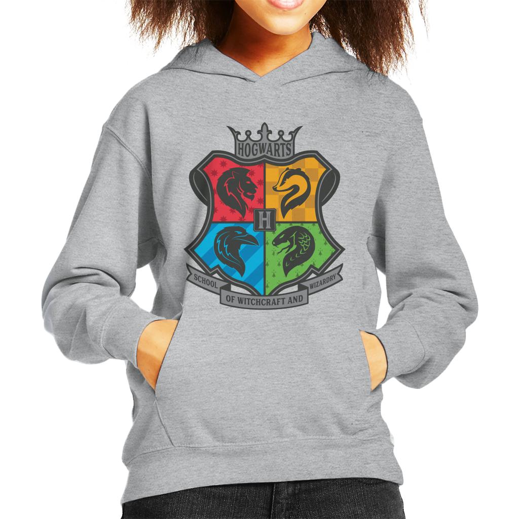 Harry Potter Hogwarts School Of Witchcraft And Wizardry Mascots Kid's Hooded Sweatshirt-ALL + EVERY