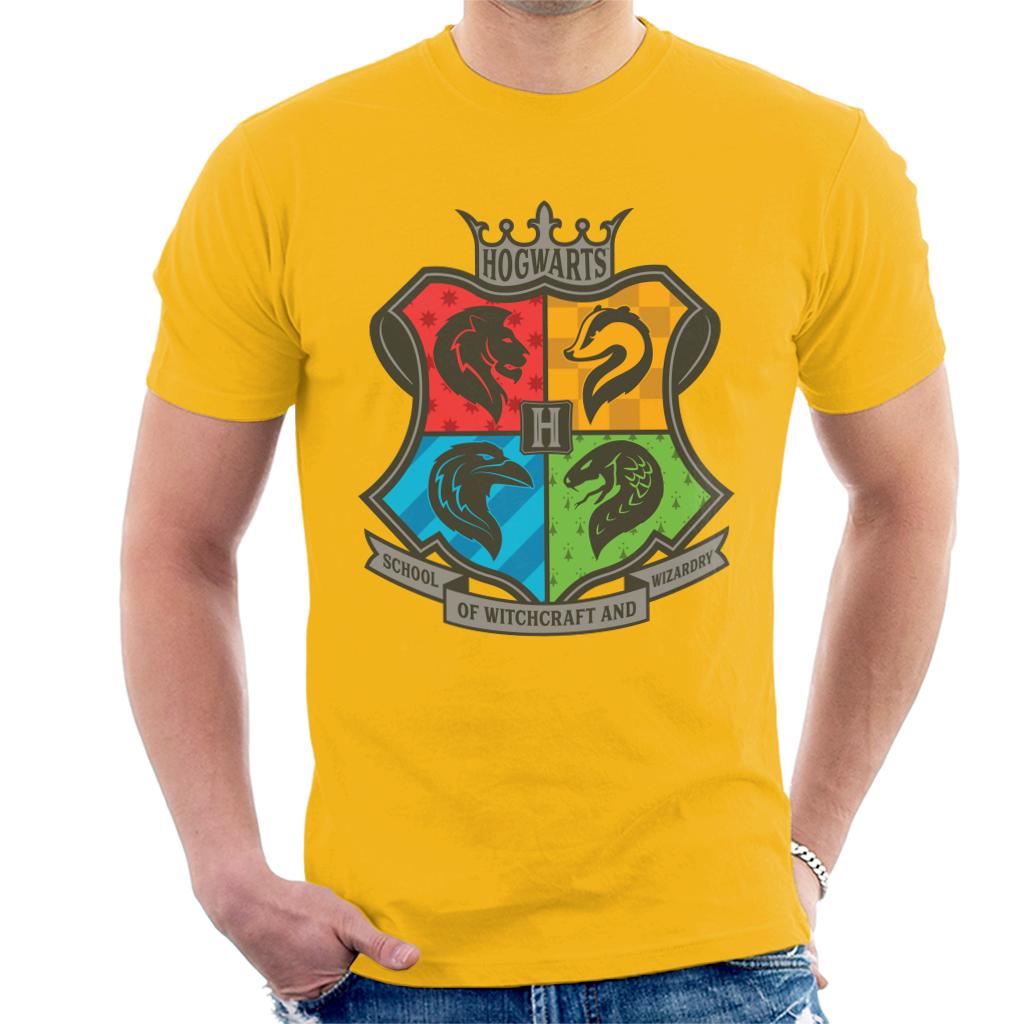 Harry Potter Hogwarts School Of Witchcraft And Wizardry Mascots Men's T-Shirt-ALL + EVERY