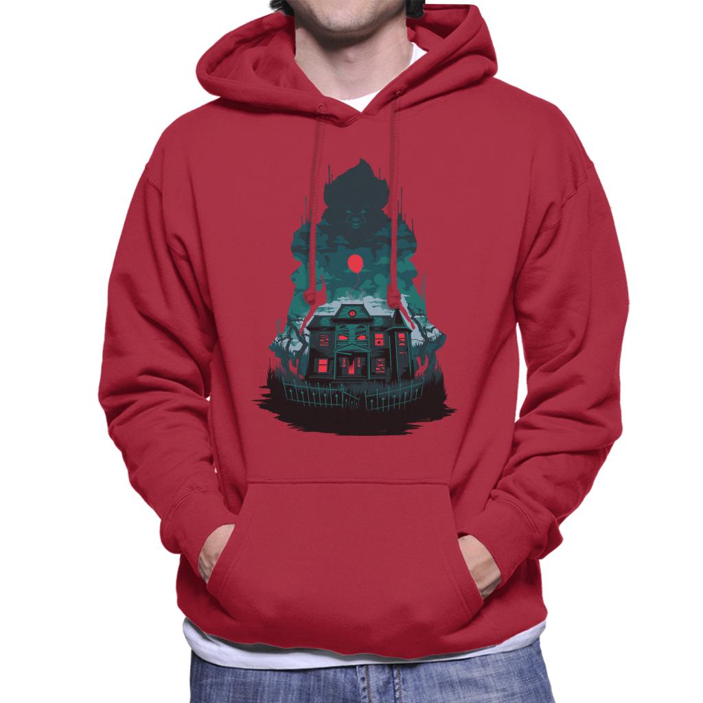 IT Pennywise House Red Balloon Men's Hooded Sweatshirt-ALL + EVERY