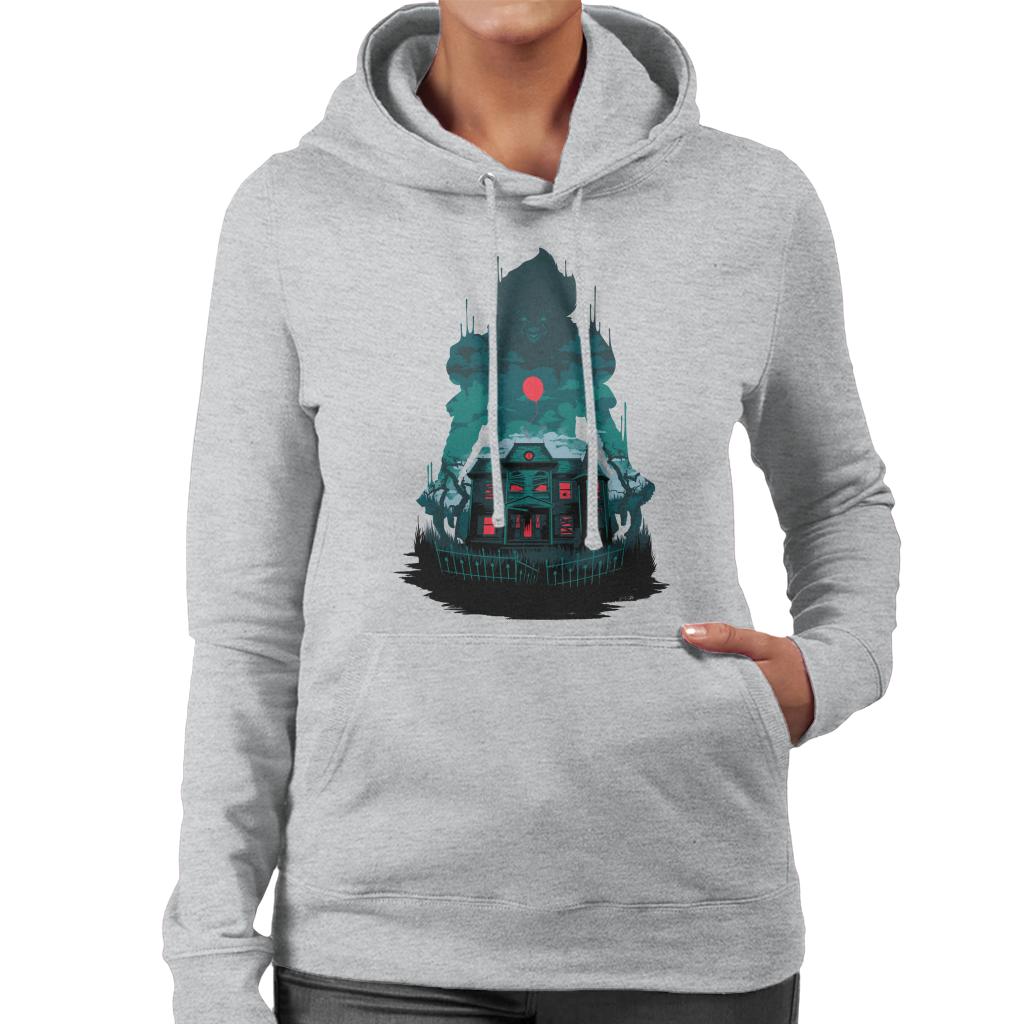 IT Pennywise House Red Balloon Women's Hooded Sweatshirt-ALL + EVERY