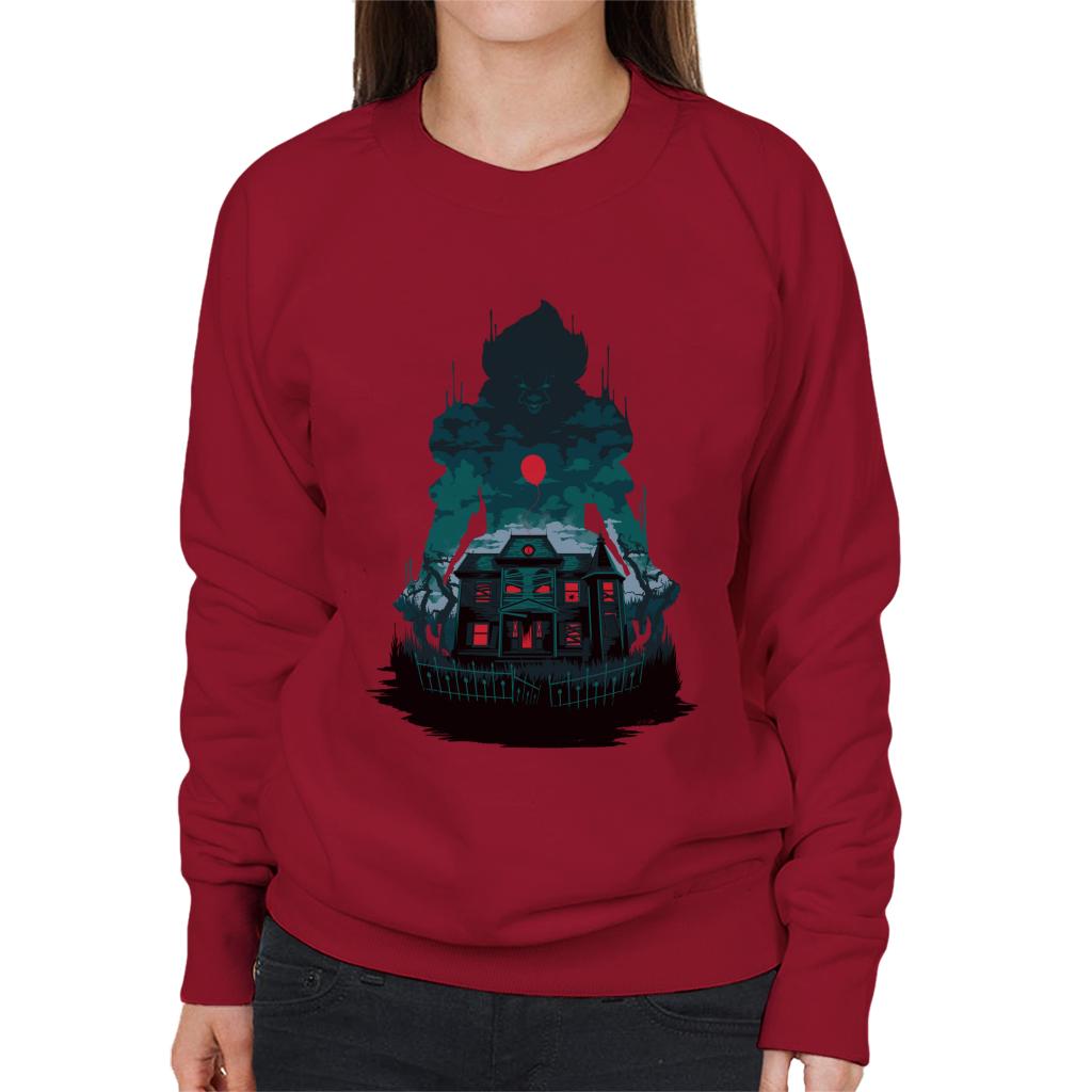 IT Pennywise House Red Balloon Women's Sweatshirt-ALL + EVERY