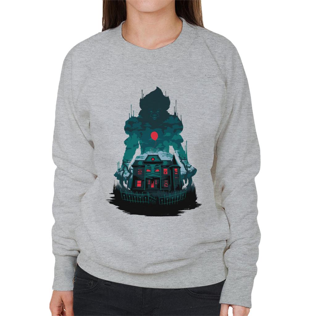 IT Pennywise House Red Balloon Women's Sweatshirt-ALL + EVERY