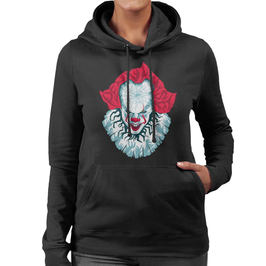 IT Pennywise Cracked Head Women's Hooded Sweatshirt-ALL + EVERY