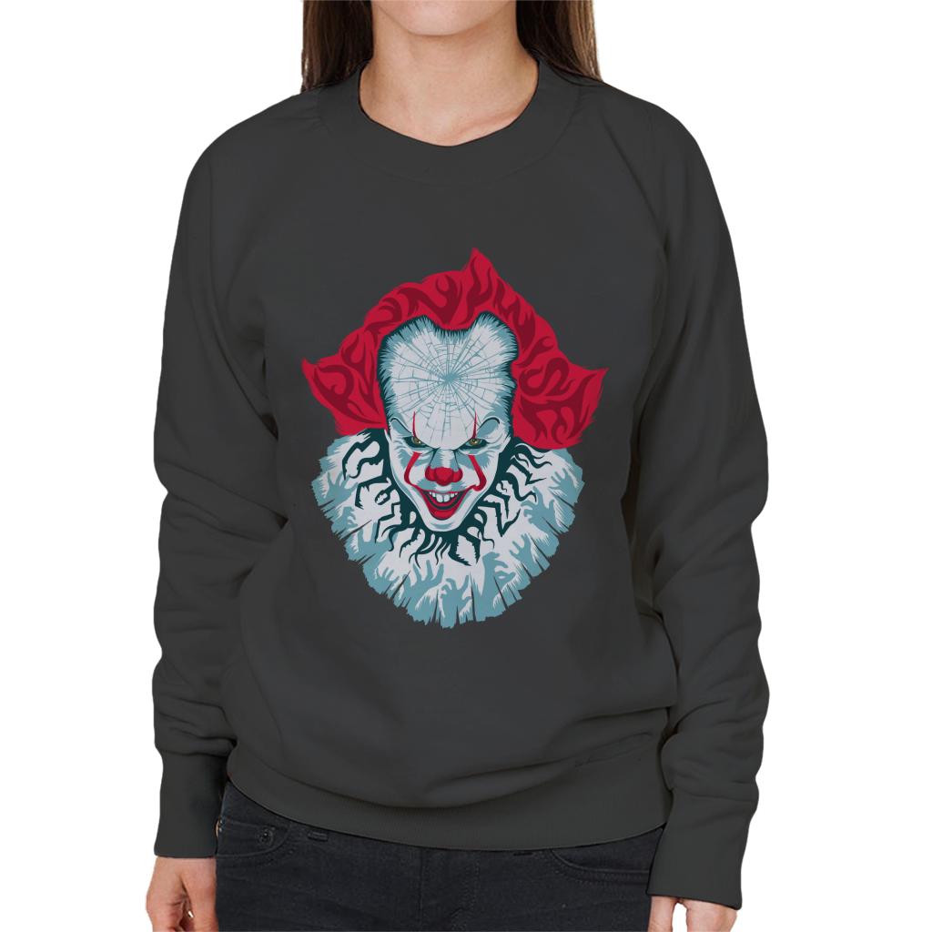 IT Pennywise Cracked Head Women's Sweatshirt-ALL + EVERY