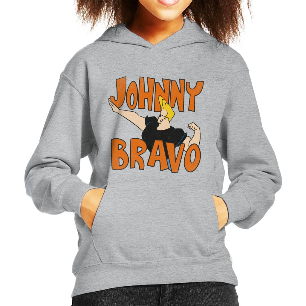 Johnny Bravo Side Pose Logo Kid's Hooded Sweatshirt-ALL + EVERY