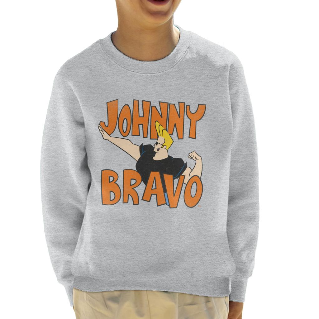 Johnny Bravo Side Pose Logo Kid's Sweatshirt-ALL + EVERY