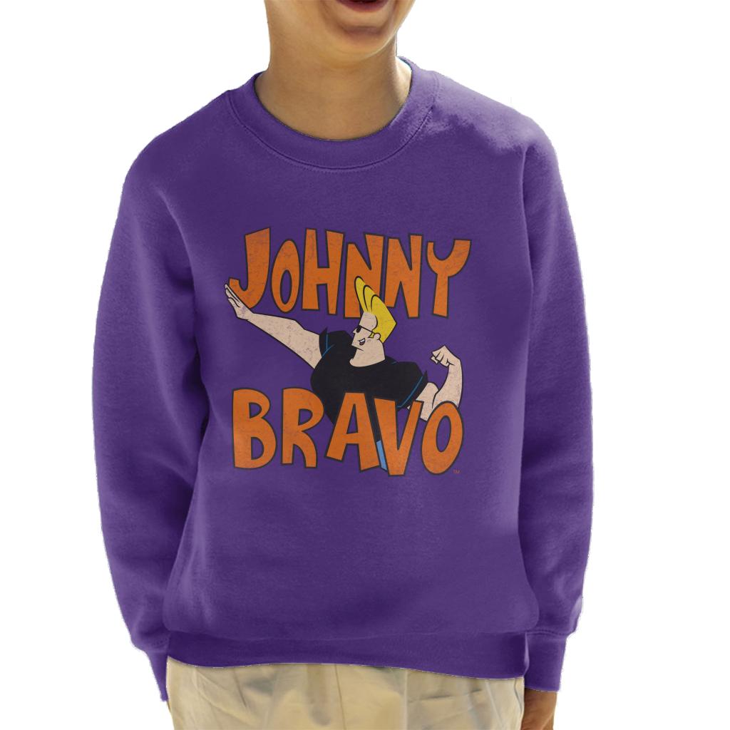 Johnny Bravo Side Pose Logo Kid's Sweatshirt-ALL + EVERY