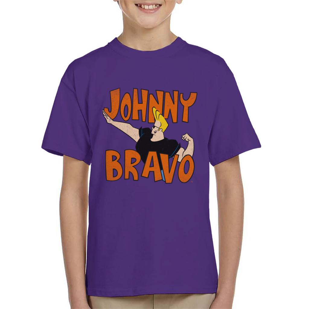 Johnny Bravo Side Pose Logo Kid's T-Shirt-ALL + EVERY