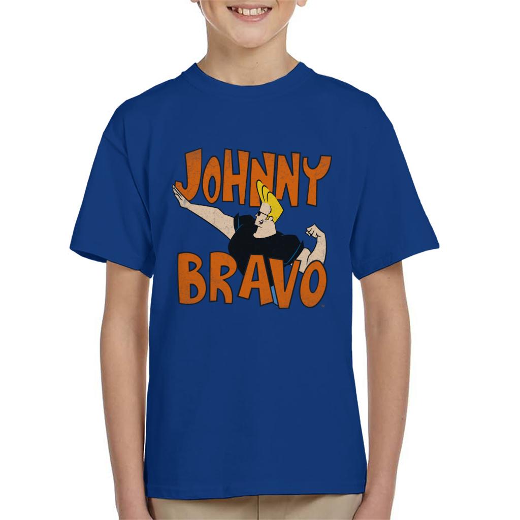 Johnny Bravo Side Pose Logo Kid's T-Shirt-ALL + EVERY