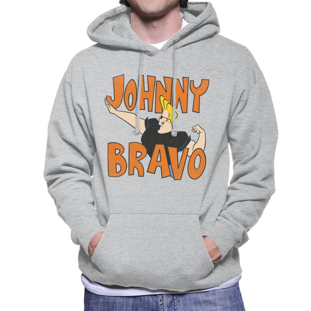 Johnny Bravo Side Pose Logo Men's Hooded Sweatshirt-ALL + EVERY