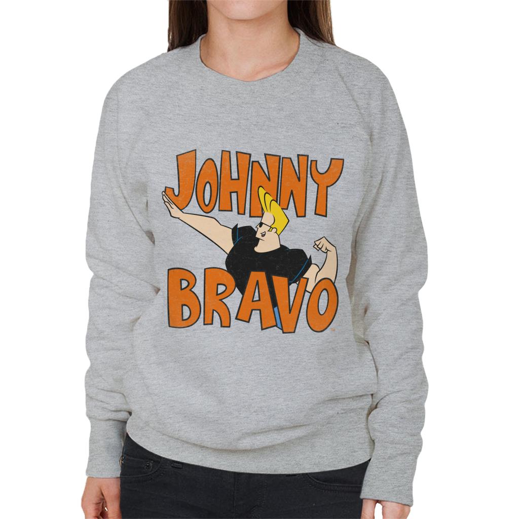 Johnny Bravo Side Pose Logo Women's Sweatshirt-ALL + EVERY